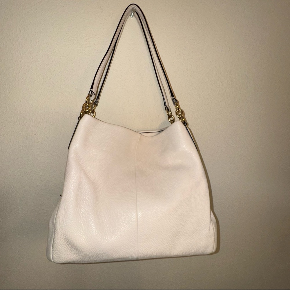 Coach Phoebe Pebbled Leather Shoulder Bag F35723 Bone Cream - Picture 4 of 16